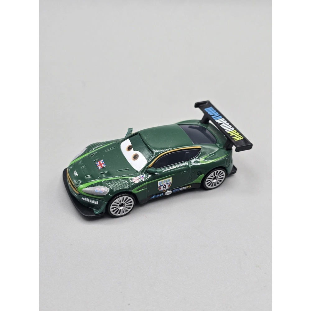 Disney Pixar Cars 2 Nigel Gearsley Allinol #9 World Grand Prix Aston Martin